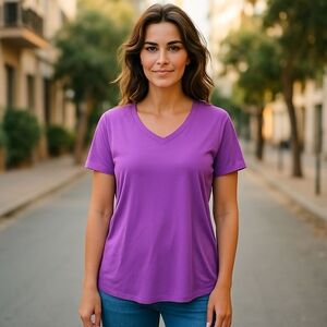 Everlast Ladies Sportswear Active Wear Top Size Large Purple Gently Used